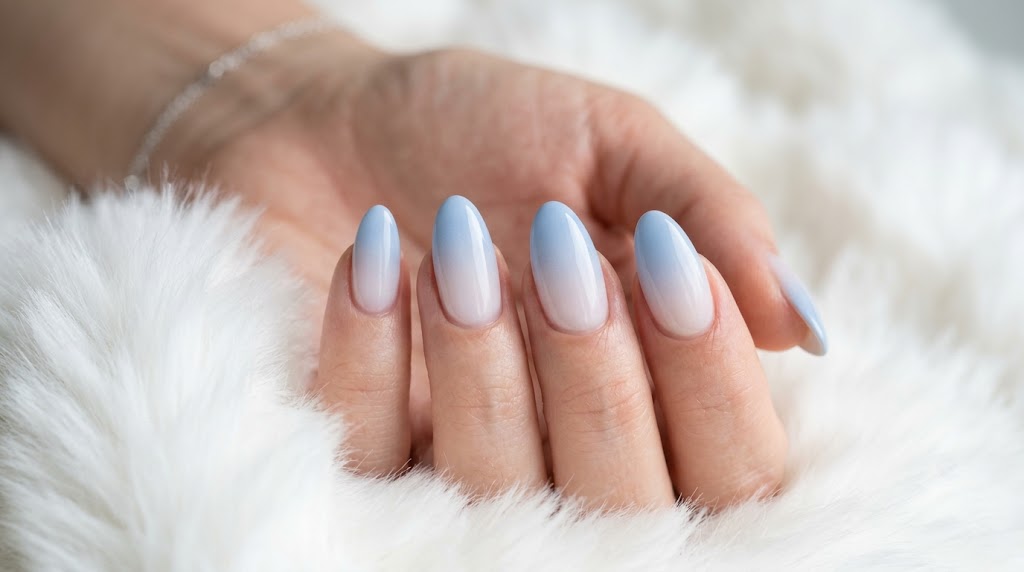 Powder Blue & White Milky Ombré